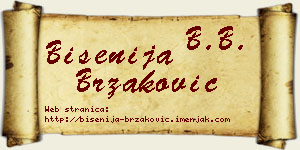 Bisenija Brzaković vizit kartica